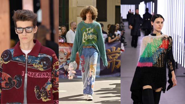 Graphic Sweaters on the runway.