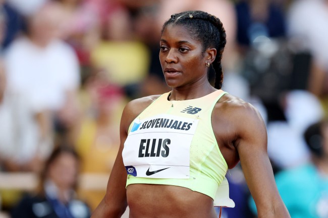 Kendall Ellis of the United States looks on prior to the Women's 400m final during the 2024 Diamond League - Herculis at Stade Louis II on July 12, 2024 in Monaco, Monaco.