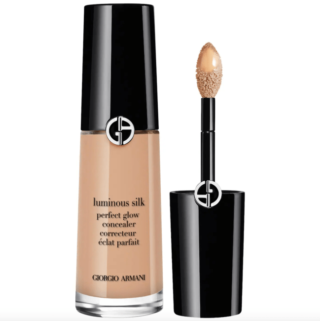 Armani Beauty Luminous Silk Concealer in a clear bottle.