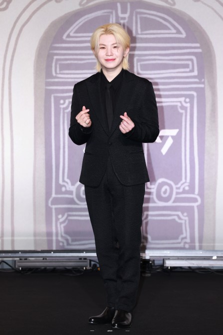 Woozi of SEVENTEEN attends SEVENTEEN Best Album '17 Is Right Here' Press Conference at Conrad Seoul in Yeongdeungpo-gu on April 29, 2024 in Seoul, South Korea.