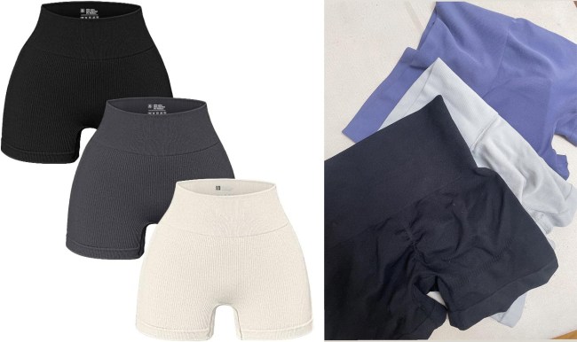 OQQ Women's 3 Piece Yoga Shorts Set