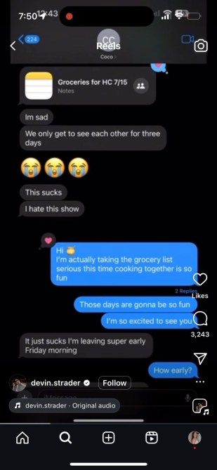 Devin text The Bachelorette