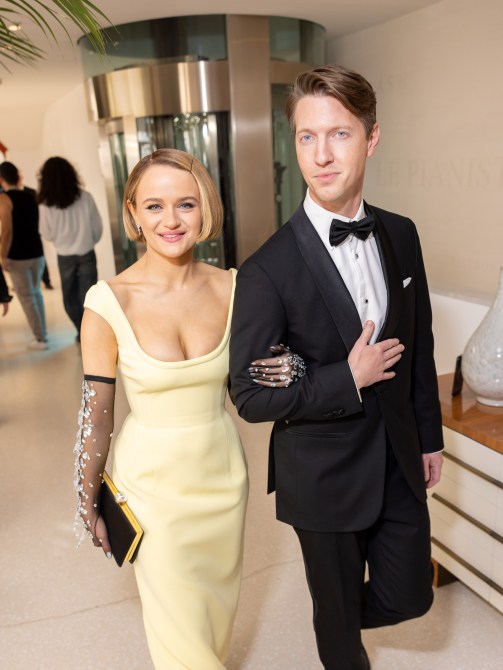 Joey King and Steven Piet are seen at the Hôtel Martinez during the 77th Cannes Film Festival on May 25, 2024 in Cannes, France