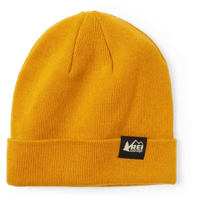 REI Co-op Lightweight Logo Beanie in golden yellow