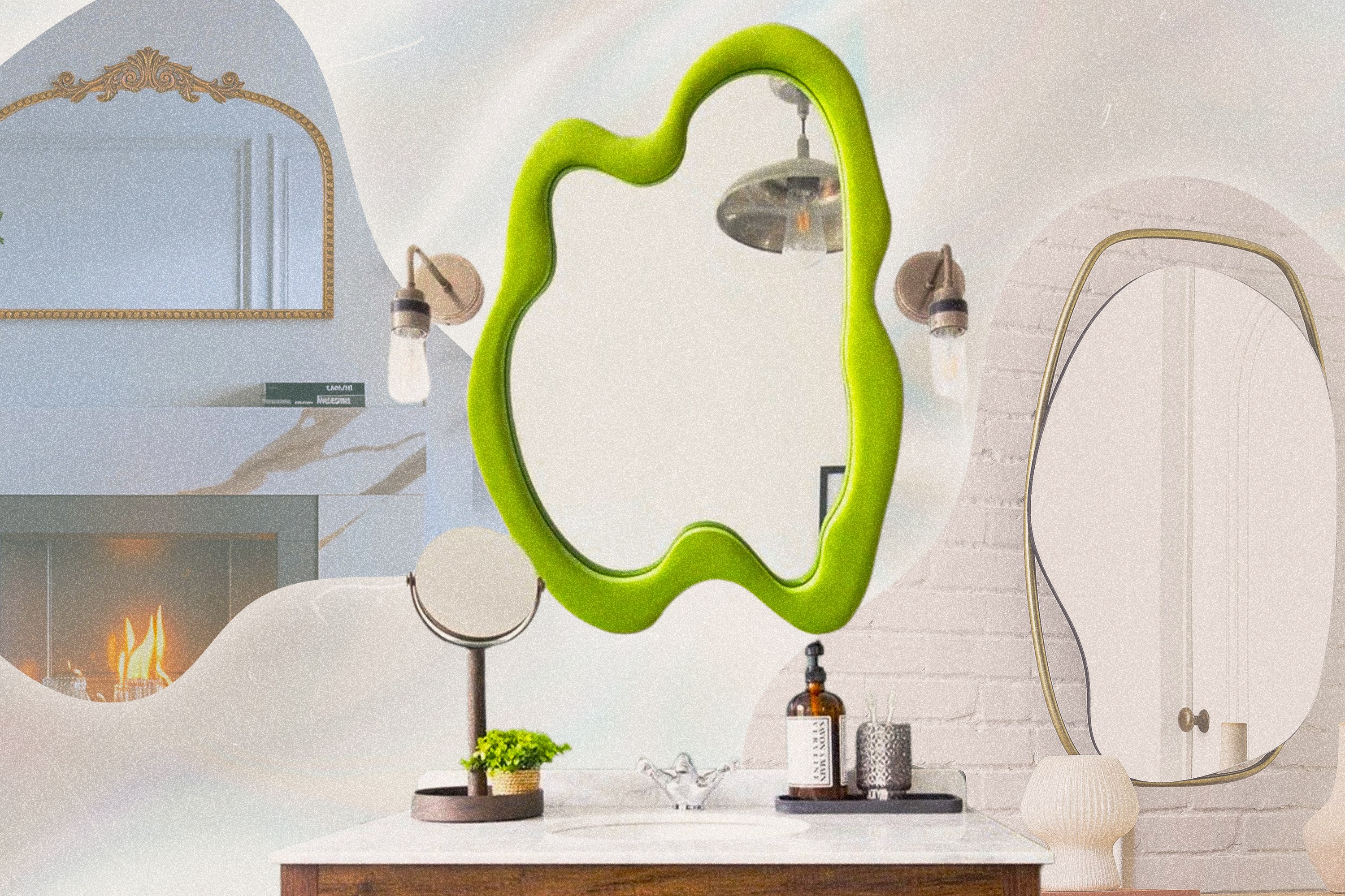 A collage of various mirrors.