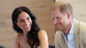 Meghan, Duchess of Sussex and Prince Harry, Duke of Sussex are seen at Centro Nacional de las Artes Delia Zapata during The Duke and Duchess of Sussex's Colombia Visit on August 15, 2024 in Bogota, Colombia.