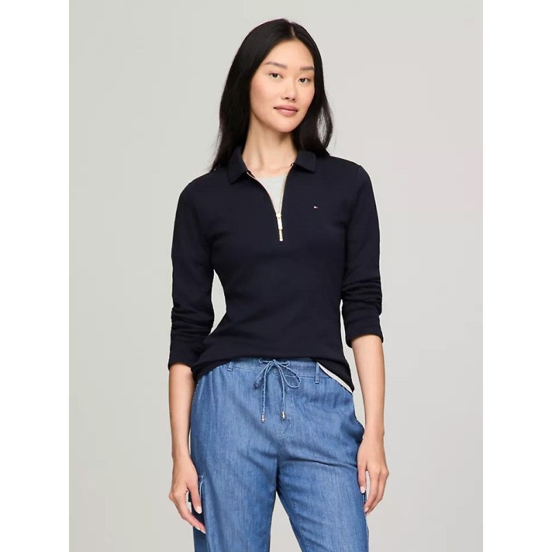 Tommy Hilfiger Long-Sleeve Zip Slim Fit Polo
