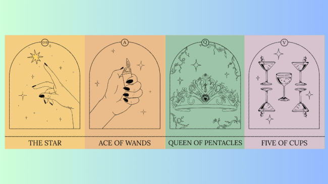 A series of Tarot cards