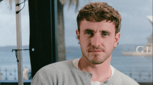 Paul Mescal wearing a Hades Wool cardigan.