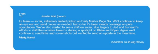 text from Blake Lively v. Wayfarer Group