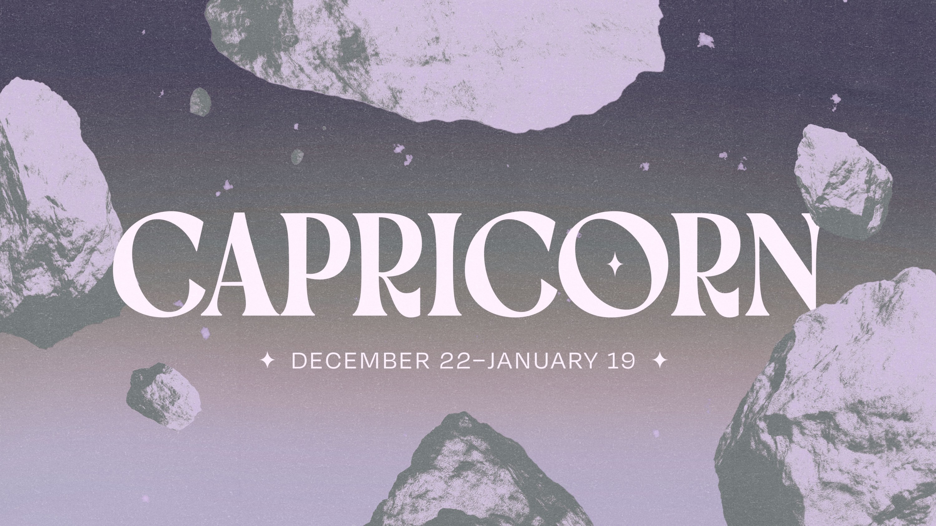 The word 'Capricorn' floating over outer space