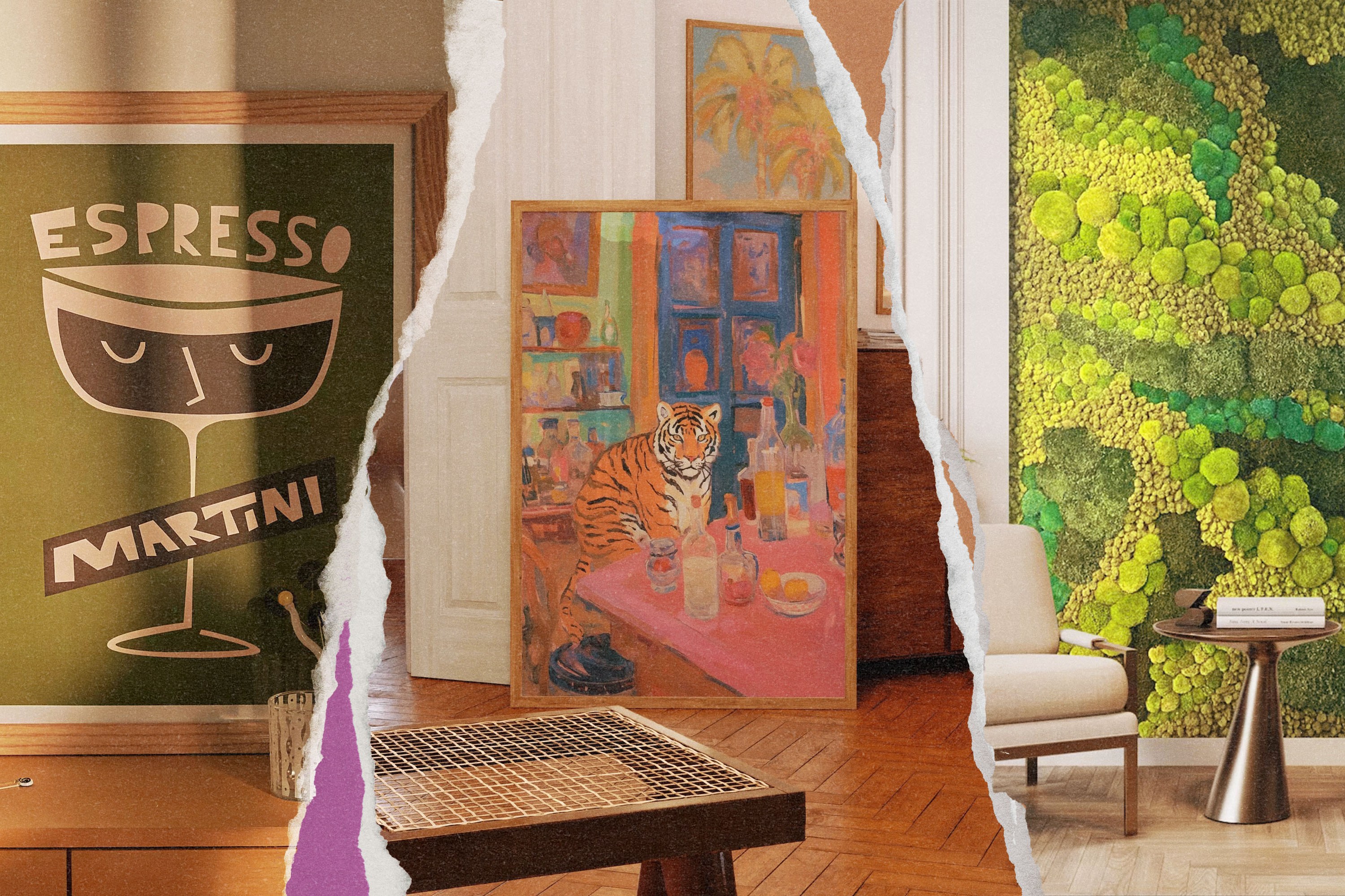 A collage of various art.