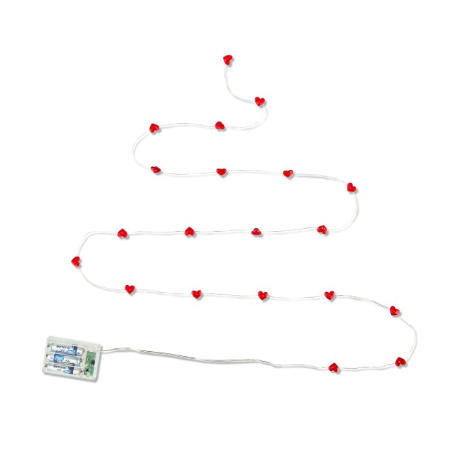 Valentine's Day Battery Operated Red Heart LED String Lights