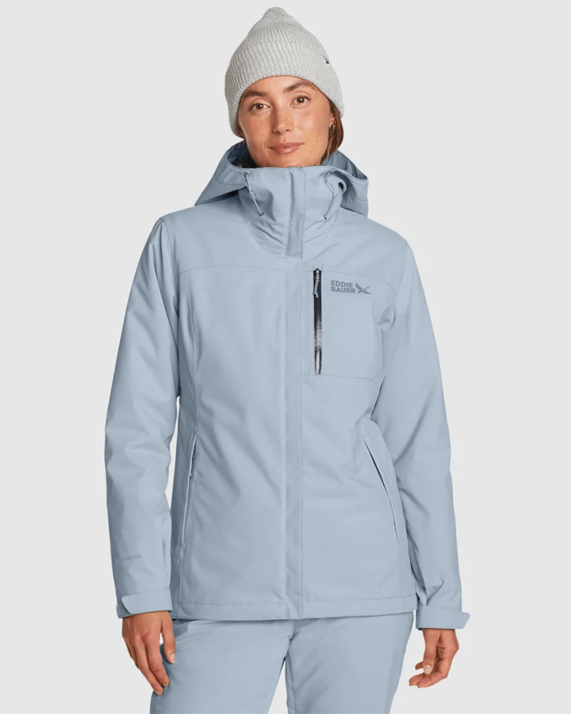 Eddie Bauer Funski 3-in-1 Waterproof Ski Jacket in light blue colorway