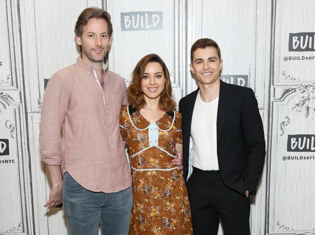 Jeff Baena, and actors Aubrey Plaza and Dave Franco discuss "The Little Hours" at Build Studio on June 29, 2017 in New York City