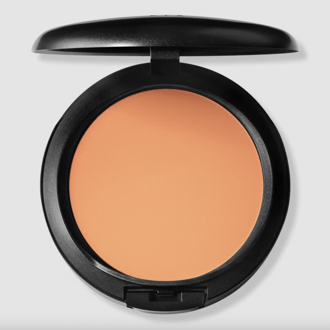 Mac Studio Fix Powder Foundation in a black compact.