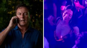 Jason Isaacs and Mikey Madison