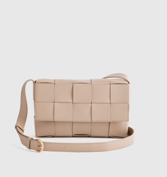 Italian Leather Handwoven Flap Crossbody