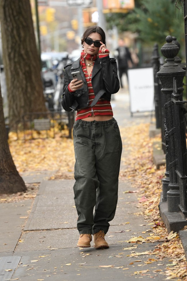 Emily Ratajkowski seen walking in New York on December 10, 2024 in New York City.