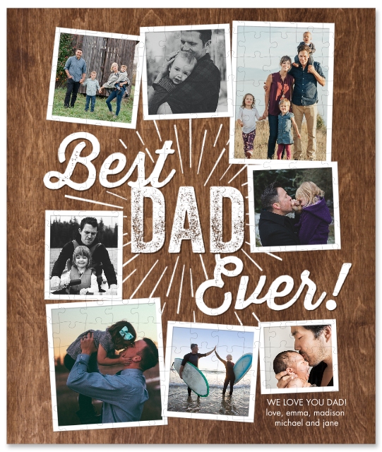 Collage Best Dad Ever by Tumbalina Same Day Photo Puzzle