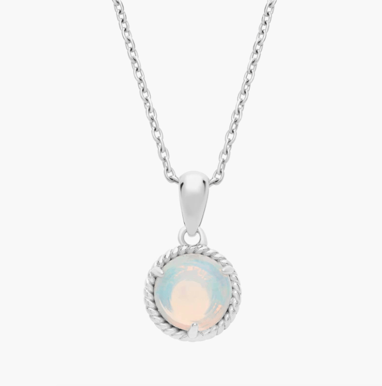 Blue Nile Opal Rope Pendant in Sterling Silver