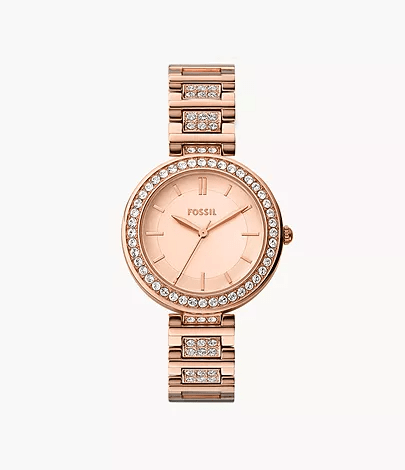 Fossil Karli Three-Hand Rose Gold-Tone Watch