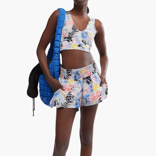 A model wearing the Free People Get Your Flirt On Shorts.