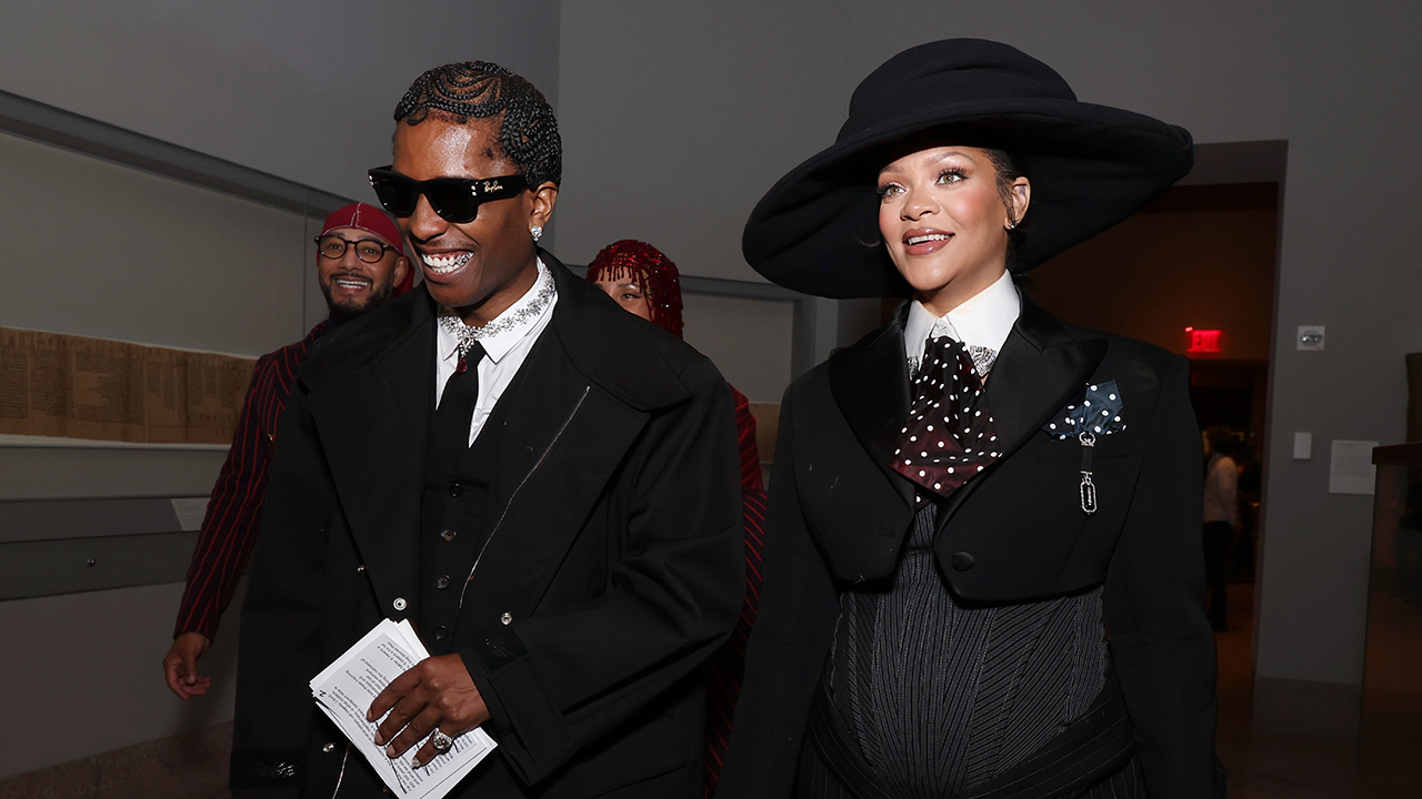 NEW YORK, NEW YORK - MAY 05: (Exclusive Coverage) Met Gala Co-Chair A$AP Rocky and Rihanna attend the 2025 Met Gala Celebrating "Superfine: Tailoring Black Style" at Metropolitan Museum of Art on May 05, 2025 in New York City.