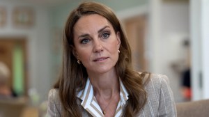 Britain's Catherine, Princess of Wales looks on during a visit to see the RHS Wellbeing Garden at Colchester Hospital in Essex, southeast England on July 2, 2025.