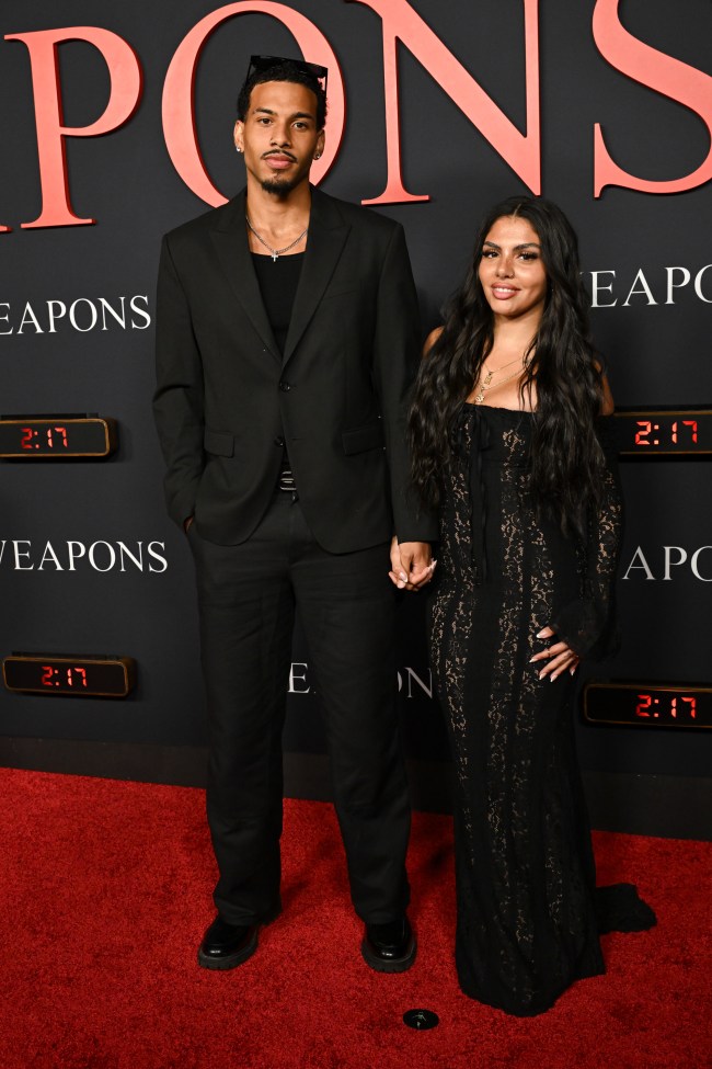 Huda Mustafa (R), Guest at the "Weapons" World Premiere held at The United Theater on Broadway on July 31, 2025 in Los Angeles, California.