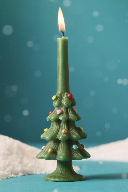 Anthropologie Festive Tree Decorative Shaped Wax Candle