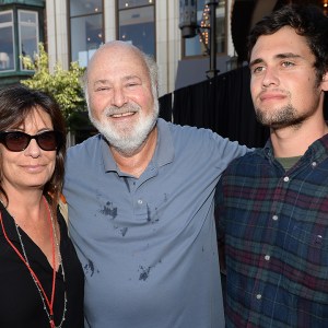 LOS ANGELES, CA - AUGUST 09: Actor/Producer/Director Rob Reiner (center) and wife Michele Singer (L) and son Nick Reiner (R) attend Teen Vogue's Back-to-School Saturday kick-off event at The Grove on August 9, 2013 in Los Angeles, California.