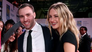 TORONTO, ONTARIO - SEPTEMBER 09: (Center L-R) Jackson White and Grace Van Patten attend the premiere of "Swiped" during the 2025 Toronto International Film Festival at Roy Thomson Hall on September 09, 2025 in Toronto, Ontario